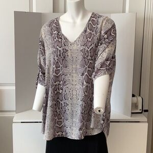 Snake Print V-Neck Women's Top
